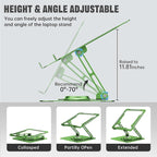 Laptop Stand for Desk, Adjustable Computer Stand with 360° Rotating Base, Ergonomic Laptop Riser for Collaborative Work, Foldable & Portable Laptop Stand, fits for All 10-16" Laptops