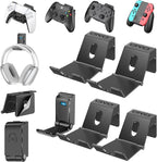 OIVO Controller & Headset Wall Mount Holder Stand, Foldable Headphone Stand, Gaming Controller Holder Hanger Hook, Universal Storage Organizer Controller/Earphone/Game Accessories-5 Packs