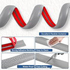 Floor Cord Cover for Wires on Floor Self Adhesive Cord Hider Floor Cable Management Wire Covers for Cords Protector Prevent Cable Trips Cord Cavity W 0.51" x H 0.31", Gray, 10Ft