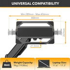 CondoMounts Laptop Wall Mount | Spring-Assisted Arm for 17"–32" Screens, Free-Tilting VESA Laptop Holder, Space-Saving Design, Heavy-Duty Build, Matte Black Finish, Easy DIY Installation