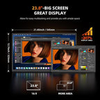UPERFECT Portable Monitor 4K 23.8" | 400 Nits 24" Large Monitor | 3840 * 2160 UHD 125% sRGB | 1MS FreeSync | USB-C & HDMI | VESA & Kickstand | Second Screen for Computer, Mini PC, Game Consoles