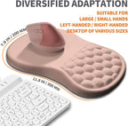 Ergonomic Joint Wrist Support Mouse Pad with Memory Foam Cushion Massage Bump, Carpal Tunnel Pain Relief Mousepad Slope Design for Wrist Rest, 11.8x7.9 in, Rose Pink