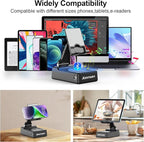 JTEMAN Gifts for Men Women,Adjustable Cell Phone Stand with Bluetooth Speaker and Charging Function,Cool Tech Gadgets Gift Idea for Dad Mom Birthday