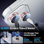 X-it 2 Pack Camera Lens Protector, Shatterproof Anti-Scratch Ultra HD Mechanical Gear Camera Protector, Anti-Glare Tempered Glass Lens Protector for iPhone 15/15 Plus/14/14Plus,Case Friendly,SilverRed