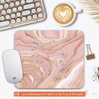 Square Mouse Pad Pink Gold,Personalized Premium-Textured Custom Mouse Mat Design,Washable Mousepad Cloth,Non-Slip Rubber Base Computer Mouse Pads for Wireless Mouse
