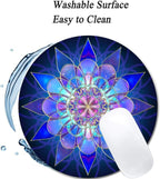 Blue Flower Mandala Mouse Pad Round Non-Slip Rubber Mousepad Laptop Office Computer Decor Cute Desk Accessories Customized Design Mouse Pad