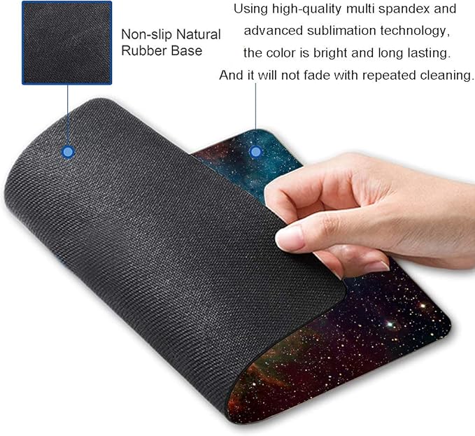 Mouse Pad, Blue Galaxy Mouse Pad, Space Mouse Pad, Gaming Mouse Mat, Square Waterproof Mouse Pad Non-Slip Rubber Base MousePads for Office Home Laptop Travel, 9.5"x7.9"x0.12" Inch
