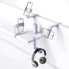 Perilogics 2025 Upgraded Travel Essentials Must Have Airplane Phone Holder Mount. Improved Ergonomic Lever, Perfect for Long Flight, Cruise, Desk, Travel Gift for Content Creator (Lavendar)