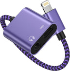 iPhone Dongle Headphone and Charger 2 in 1, Lightning to 3.5mm Audio Jack + Charge Splitter [Mfi Certified] iPhone Aux Adapter Female Converter for Apple 14 Plus 13 12 11 Pro Max XR XS iPad Mini iPod