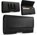 Leather Phone Holster for iPhone 17 Pro, 17, 16 Pro, 16e, 15, 15 Pro, 14, 13, 12, 11, X, XR, XS – Belt Clip Case Pouch for Men & Women | Magnetic Closure | Fits with Protective Cover