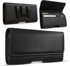 Leather Phone Holster for iPhone 17 Pro, 17, 16 Pro, 16e, 15, 15 Pro, 14, 13, 12, 11, X, XR, XS – Belt Clip Case Pouch for Men & Women | Magnetic Closure | Fits with Protective Cover