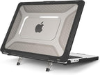 Batianda Case for New MacBook Air 13.6 inch 2025 M4 Chip 2024 2022 Release A3240 A3113 A2681 Model,Honeycomb Heavy Duty Protective Hard Shell with TPU Bumper Fold Kickstand & Keyboard Cover, Black