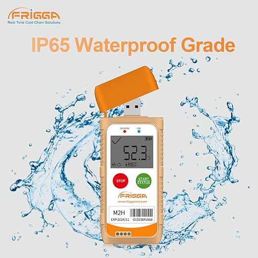 Frigga M2H Reusable Temperature Humidity Data Logger Multi-Use USB Digital Temperature Recorder 28800 Points High Accuracy Refrigerator Thermometer Logger PDF CSV Report