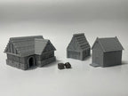 Paintable Tabletop Miniature Little Town Building Terrains Compatible with RPG War Games - 18mm Scale Dioramas Building Set Scenery with Medieval Architecture Style by HAUTICO (HVillageHouses1-1)