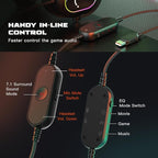 FIFINE Gaming Headset for PC-Wired Headphones with Microphone-7.1 Surround Sound Computer USB Headset for Laptop, Streaming Headphones on PS4/PS5, with EQ Mode, RGB, Soft Ear Pads - AmpliGame H6