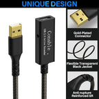 Active USB Extension Cable 150 Feet, USB 2.0 A Male to Female Repeater Cord, with 3 Extension Chipsets Signal Booster, 22AWG Tinned Pure Copper, (AC Power Supply Included)