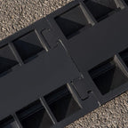 CXRCY Cable Ramp 3 Pack 2 Channel 11000lbs axle Capacity Floor Cord Cable Protector, Rubber Speed Bumps Hose Protector Ramps for Wire/Hose/Pipe Hider Driveway &Outdoor 40x10x2 inch(L x W x H)