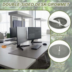 PATIKIL Desk Grommet 2-1/16", 8 Pcs Round Cable Grommet Cord Hole Cover with Adhesive Tape Flexible Table Wire Organizer for Office Home Table Countertop, Gray