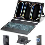 Nillkin for iPad Air/Pro 13 Inch Case with Detachable Keyboard, Slim Magnetic Rugged Keyboard Case for iPad Air 13 M3/M2 and iPad Pro 13 (7th Gen) M4 with Stand Backlit Multi-Touch Trackpad, Black