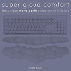 Qloud Cloud Wrist Rest Keyboard Wrist Rest for Computer Keyboard Pad, Cloud Keyboard Wrist Rest, Wrist Pad for Keyboard, Memory Foam, Non Slip Base, Comes with Mouse Pad - Slate Blue