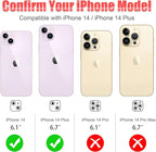 AGVEE 3+3 for iPhone 14 6.1" / 14 Plus 6.7" Camera Lens Protector, Bling Diamond & Bling Glitter Metal Ring 9H Tempered HD Glass Camera Protector Cover Film, Bling-Black