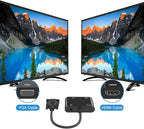 VGA to HDMI VGA Audio Video Cable Adapter Converter Splitter with 3.5mm Audio USB Power for 2 Monitors, Computer, Desktop, Laptop, PC, Projector, HDTV 1080P, Plug and Play