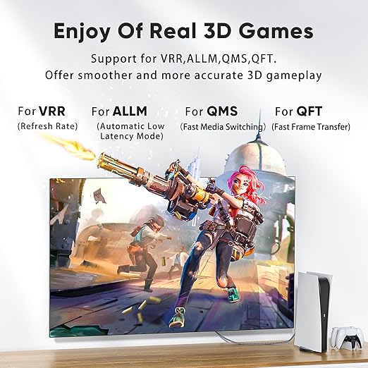 ARISKEEN 8K HDMI Cable 1.5 FT, 48Gbps High Speed HDMI 2.1 Cable, 8K 60Hz, 4K 120Hz 144Hz Braided HDMI Cord - 1.5 Feet