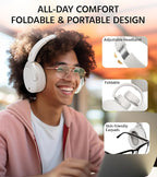 Edifier W830NB Wireless Over Ear Headphones with -45dB Active Noise Cancelling, 94H Playtime, LDAC Hi-Res Sound, Spatial Audio, Fast Charging, Multipoint Connection, Bluetooth V5.4 - Sandwhite