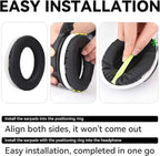 Replacement Earpads Cushions for Bose QuietComfort35&35ii(QC35 II & QC35) Headphones - Professional Positioning Tools Included, Noise-Isolating Memory Foam & Breathable Leather (Black)