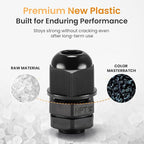 QILIPSU 50pcs 1/4" NPT Cable Gland Waterproof IP68 Nylon Cable Pass Through Cord Grip Connector Strain Relief Wire Grommet