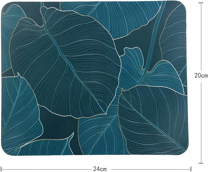 Mouse Pad, Gaming Mouse Pad, Non-Slip Rubber Base Mouse Mat with Designs for Laptop, Computer & Office, 9.5 x 7.9 x 0.12 inches (Leaf)