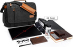 ESTARER Men Messenger Bag 15.6 inch, Water-resistant Canvas Computer Work Bag, Laptop Shoulder Bag Briefcase Satchel, Dark Grey
