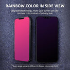 EGKimBa Privacy Screen Protector - Compatible with iPhone 16e, 14, 13 and 13 Pro 6.1 inch Gradient Colorful Electroplated Anti-Spy Anti-Blue Light Tempered Glass