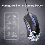 HITIME XVX Wired Gaming Mouse, 12000 DPI RGB Mouse with 12 Backlit Modes & 7 Macro Buttons, PC Gaming Mice Support DIY Keybinding, Gamer Computer Mice for Laptop PC Mac Windows, Kanagawa
