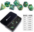 Haxtec Sharp Dice Resin DND Dice Set Polyhedral D&D Dice for Roleplaying Dice Games Compatible with Dungeons and Dragons Gifts