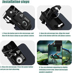 Phone Microscope 200X Pocket Magnifier Camera with CPL Lens/Lights, Zoom Universal Portable Phone Microscope with Clip for 99% Phone, Perfect for Coin/Stamp/Plant Inspection