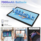 2025 Latest Android Tablet 10.1 Inch, 5G WiFi Tablets Mit 16GB RAM+128GB ROM(1TB TF),2 in 1 Tablet with Keyboard Mouse Pen-Octa-Core2.0Ghz | 7000mAh | 1080FHD | 13MP Camera | WLAN GPS -Black