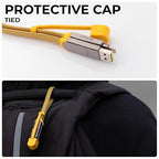 Rolling Square inCharge XL 30 cm - USB-C Cable, Universal Smartphone Cable, Gift for Men, 6-in-1 Universal Charger for Smartphones, Technical Gadget, Yellow, Lightning Cable 100W