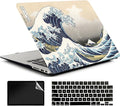 Compatible with MacBook Air 13 Inch Case 2017 2016 2015 2014 2013 2012 2011 2010 Release A1466/A1369, Plastic Hard Shell Case & Keyboard Cover & Screen Protector - Kanagawa Japan Wave