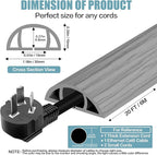 Floor Cord Cover Self Adhesive Cord Hider,20FT Cable Management, Extension Strip Protector for Wires, Prevent Cable Trips for Offices, Gyms, Exhibitions Cavity:0.39"(W) x 0.27"(H) Gray Wood