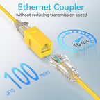 CAT6 RJ45 Keystone Coupler (24 Pack), Cat6 Keystone Jack Female to Female, Cat 6 Inline Keystone Jacks for Wall Plate & Patch Panel, RJ45 Ethernet Coupler Yellow