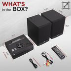 Pyle Home Stereo Shelf System - 100W Wireless BT Streaming with CD Player, FM Radio, USB & SD Card Playback, 2-Way Music Crisp-Sound, Remote Control, Dual Stereo Speakers (Black)