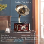 Vintage Gramophone with Bluetooth Output Vintage Record Players Retro Gramophone Turntables for 7" 9" 12" Vinyl Records 3 Speed, Hi-Fi, Handcrafted by Pure Oak(White Gold)
