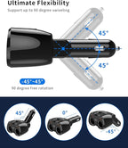 [2025 Upgraded] Cigarette Lighter Splitter, SUPERONE 180W 2-Socket Cigarette Lighter Adapter with Dual QC3.0 and 20W PD USB C Car Charger Splitter for GPS/Dash Cam/Laptop/iPad/iPhone 16/15/14/13/12/11