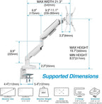 AVLT RGB Lights Single 17”-49” Gaming Monitor Arm Desk Mount, Fits One Flat/Curved/Ultrawide Screen up to 44lbs(20kg), Height Swivel Tilt Adjustable Stand - White