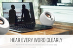 Creative Pebble V3 Minimalistic 2.0 USB-C Desktop Speakers with USB Audio, Clear Dialog Enhancement, Bluetooth 5.0, 8W RMS with 16W Peak Power, USB-A Converter Included (White)