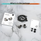 CCZ DC01 Pro USB C Headphones Wired Type-C in Ear Monitor Headphone, Professional USB C Wired Earbuds Super Bass Gaming IEMS with 1DD Patent Ear fin Ear tips for Singer Musician (Black, USBC-With Mic)