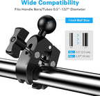 Treadmill Tablet iPad Holder, Aluminum Indoor Exercise Bike Handlebar Mount Clamp for Stationary Elliptical Bicycle Peloton Spin Bike Stroller, Compatible with 4.7"-12.9" Tablets/iPad/Phones