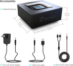 esinkin Bluetooth Audio Adapter for Music Streaming Sound System, Wireless Audio Adapter Works with Smartphones and Tablets, Bluetooth Receiver for Home Stereo