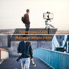 PHOPIK Extendable Tripod Stand - 55" Phone Tripod with 360 Panorama, Shutter-Video, 1/4" Mounting Screw for iPhone/Android/Sport Camera&Insta360 x5 - White